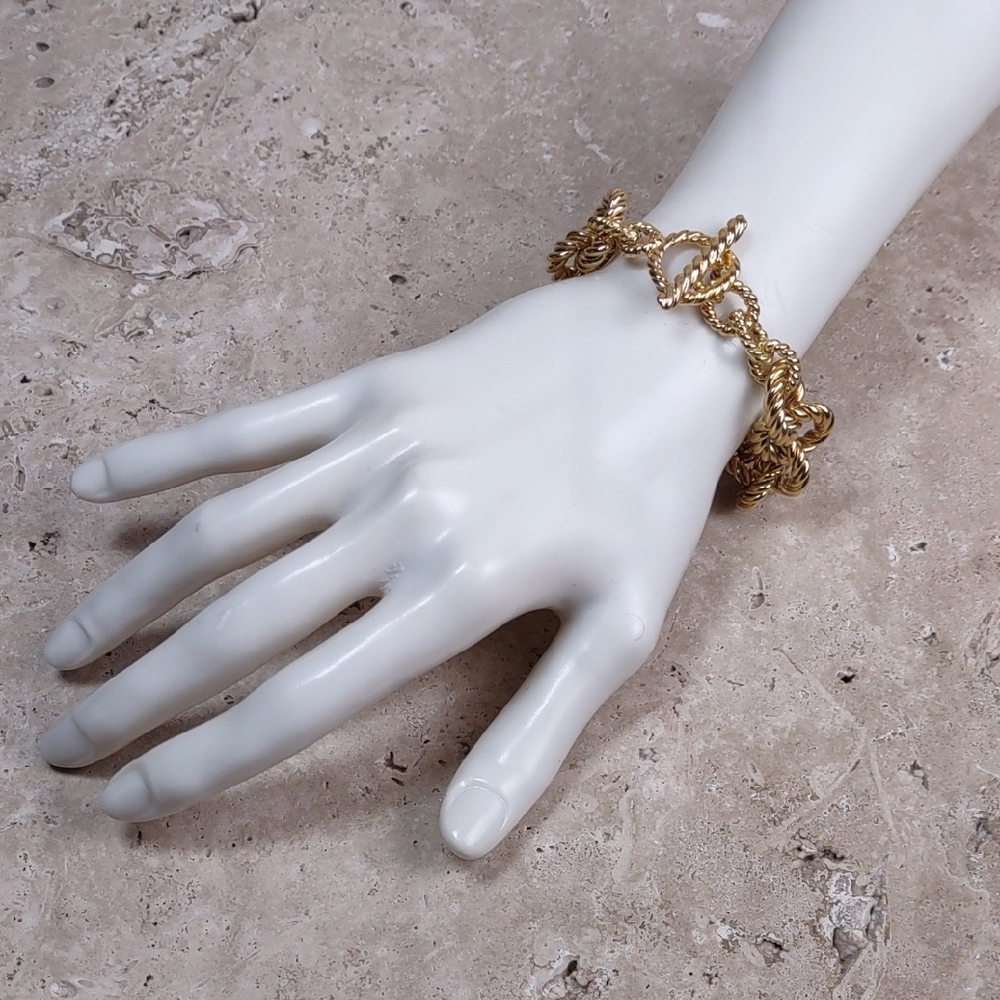 Monet Gold Plated Rope Twist Chain Link Bracelet